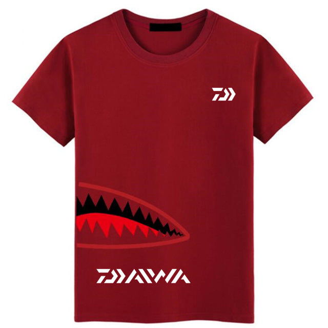 New Outdoor Fishing T-Shirt Men's Quick Dry Cooled T-Shirt Comfortable Breathable Round Neck Short Sleeved White Fishing Clothes