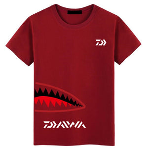 New Outdoor Fishing T-Shirt Men's Quick Dry Cooled T-Shirt Comfortable Breathable Round Neck Short Sleeved White Fishing Clothes