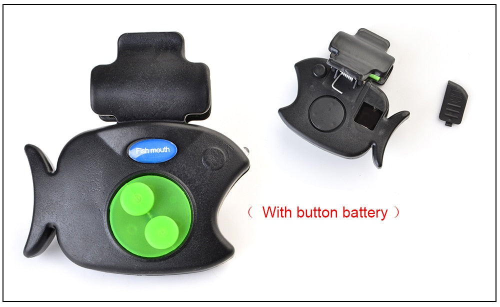 FISH KING 1pcs 40g Fishing Electronic LED Light Fish Bite Sound Alarm Bell Clip On Fishing Rod Black Tackle Fishing accessories