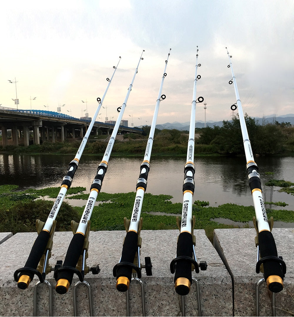 GHOTDA 2.1M -3.6M Carp Fishing Rod feeder Hard FRP Carbon Fiber Telescopic Fishing Rod fishing pole