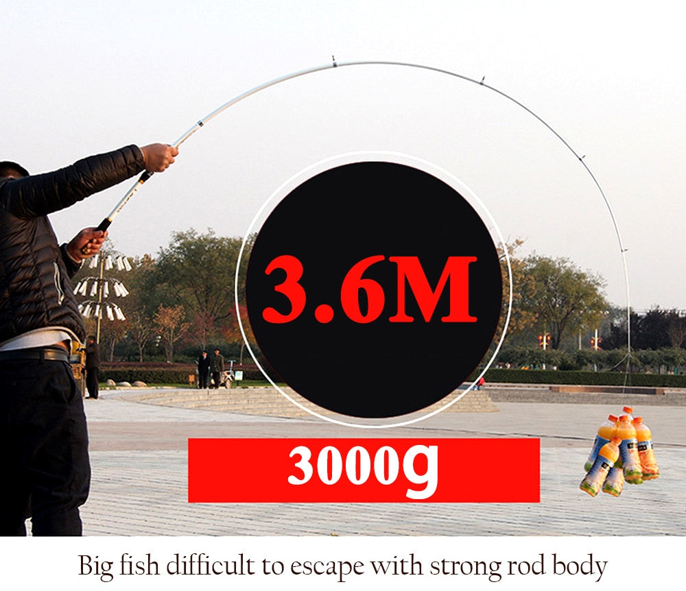 GHOTDA 2.1M -3.6M Carp Fishing Rod feeder Hard FRP Carbon Fiber Telescopic Fishing Rod fishing pole