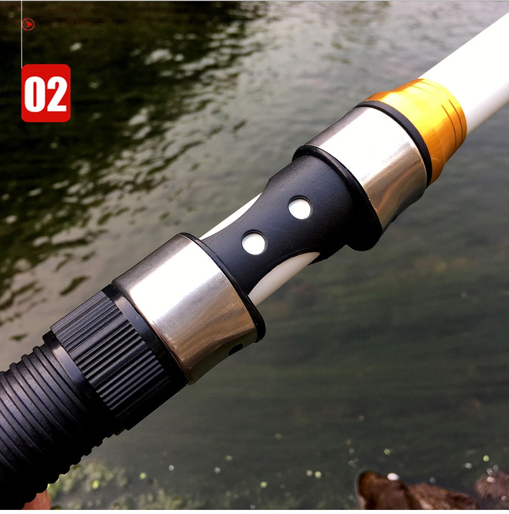 GHOTDA 2.1M -3.6M Carp Fishing Rod feeder Hard FRP Carbon Fiber Telescopic Fishing Rod fishing pole