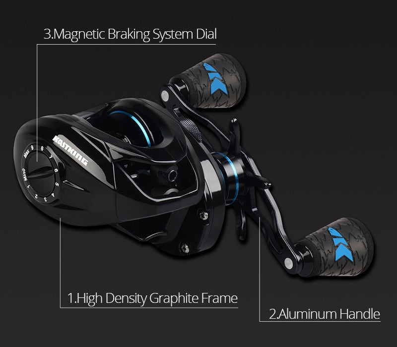 KastKing 2019 New Crixus Super Light Baitcasting Fishing Reel Dual Brake System Freshwater 8KG Drag Casting Reel Fishing Coil