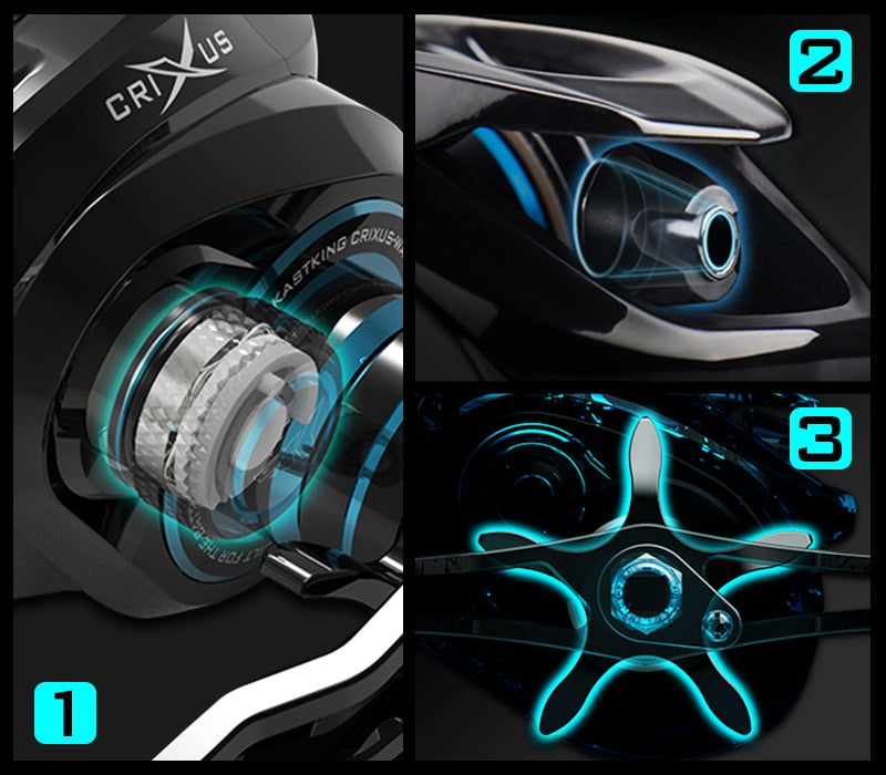 KastKing 2019 New Crixus Super Light Baitcasting Fishing Reel Dual Brake System Freshwater 8KG Drag Casting Reel Fishing Coil