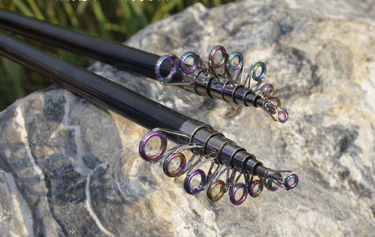 Carbon Fiber Telescopic Fishing Rod Portable Spinning Fishing Rod Pole Travel Sea Boat Rock Fishing Rod