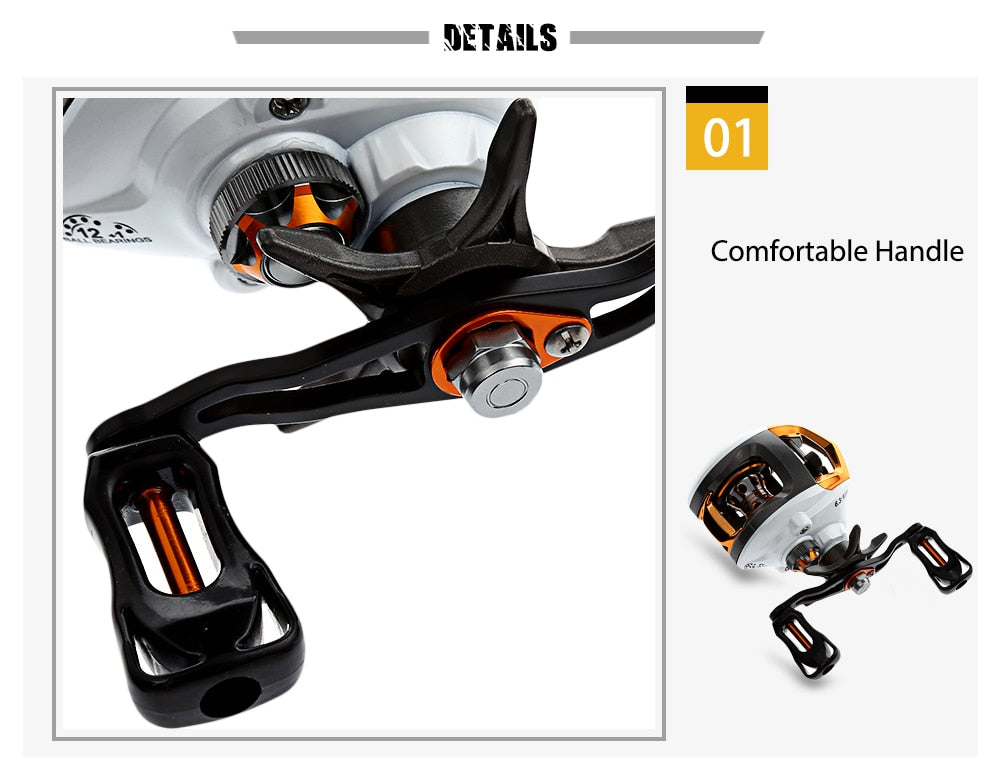 12 + 1 Bearings Waterproof Left / Right Hand Baitcasting Fishing Reel High Speed Fishing Reel with Magnetic Brake System