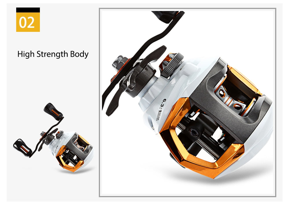 12 + 1 Bearings Waterproof Left / Right Hand Baitcasting Fishing Reel High Speed Fishing Reel with Magnetic Brake System