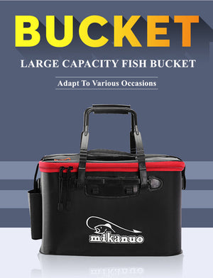 WALK FISH Portable EVA Fishing Bag Collapsible Fishing Bucket Live Fish Box Camping Water Container Pan Basin Tackle Storage Bag