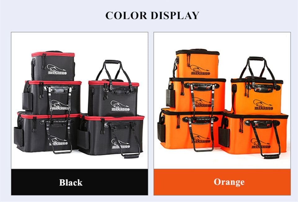 WALK FISH Portable EVA Fishing Bag Collapsible Fishing Bucket Live Fish Box Camping Water Container Pan Basin Tackle Storage Bag