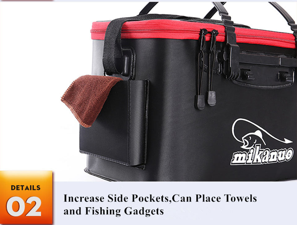 WALK FISH Portable EVA Fishing Bag Collapsible Fishing Bucket Live Fish Box Camping Water Container Pan Basin Tackle Storage Bag