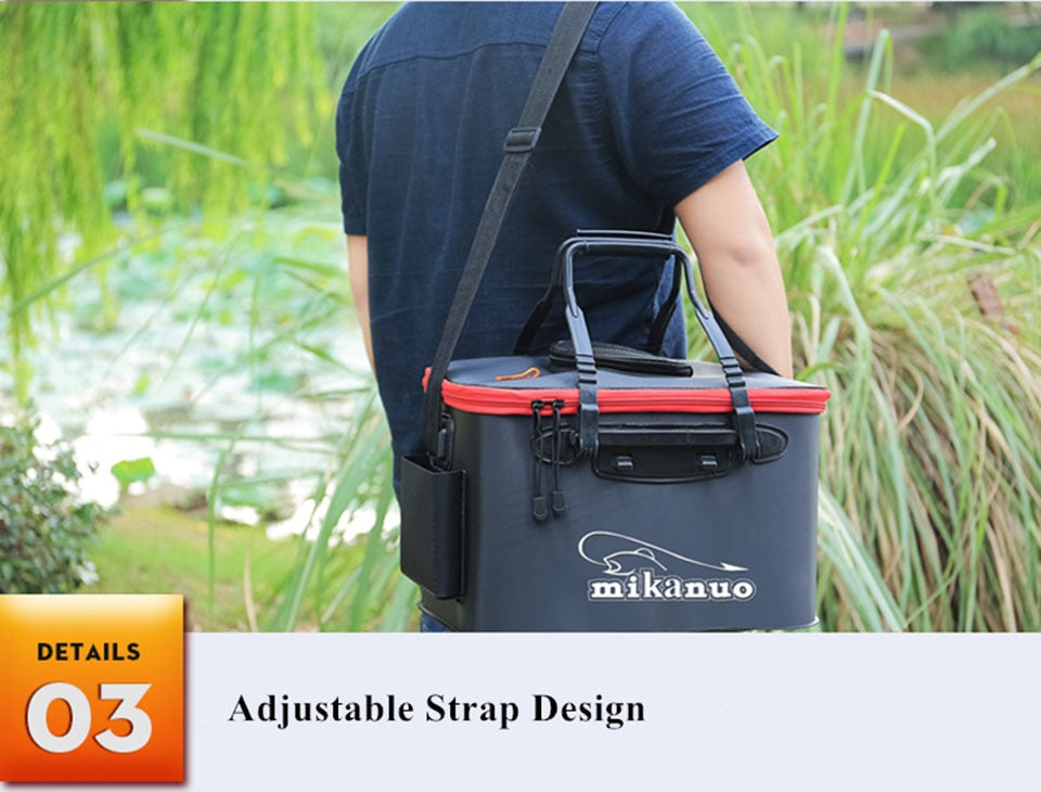 WALK FISH Portable EVA Fishing Bag Collapsible Fishing Bucket Live Fish Box Camping Water Container Pan Basin Tackle Storage Bag