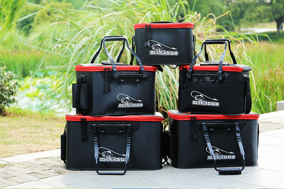 WALK FISH Portable EVA Fishing Bag Collapsible Fishing Bucket Live Fish Box Camping Water Container Pan Basin Tackle Storage Bag