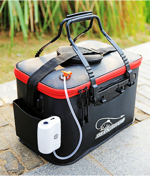 WALK FISH Portable EVA Fishing Bag Collapsible Fishing Bucket Live Fish Box Camping Water Container Pan Basin Tackle Storage Bag