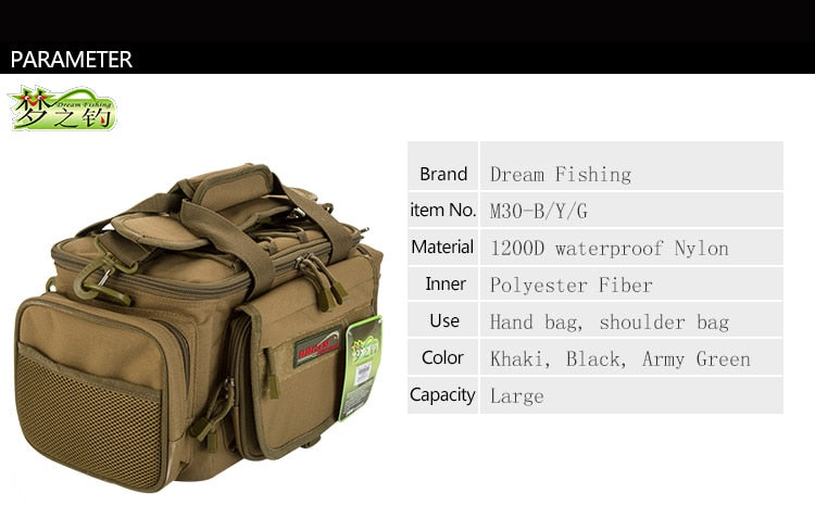 Dream Fishing Large Capacity Fishing Bag 40*23*19cm