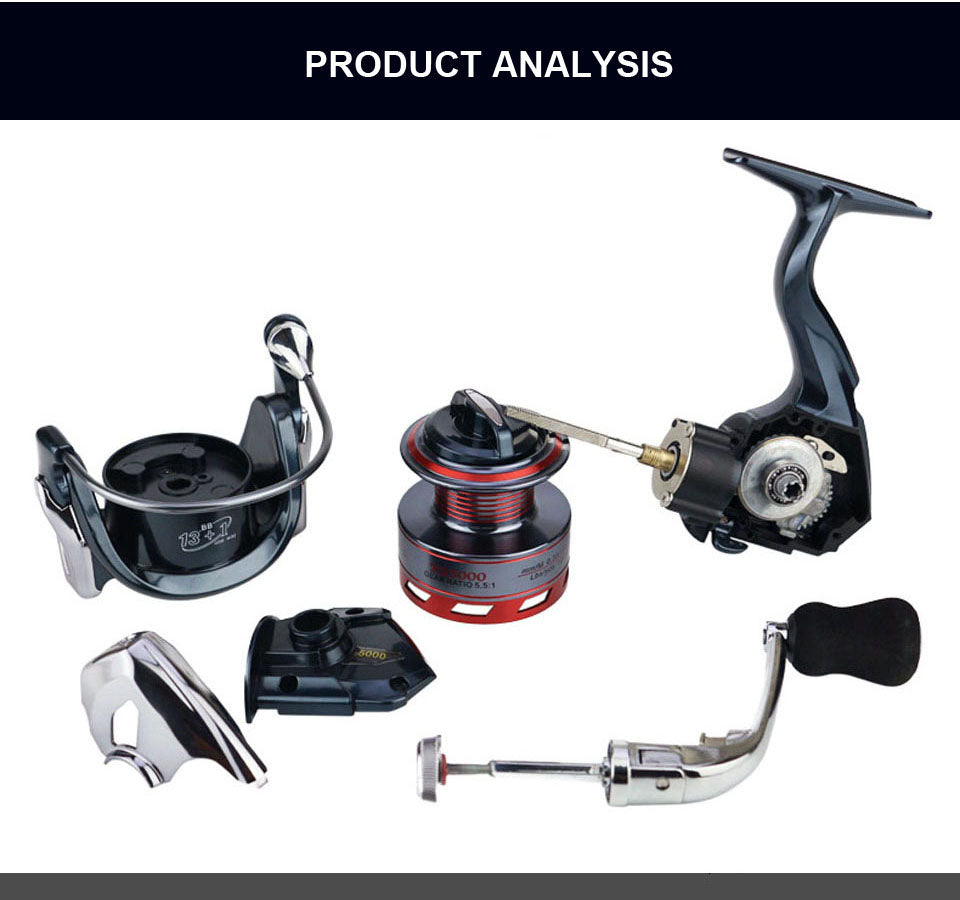 WALK FISH 13+1BB Spinning Fishing Reel Metal XS1000-7000 Series Spinning Reel Fishing Tackle