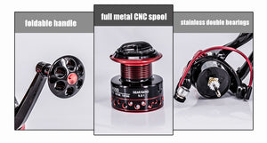New 13+1BB Spinning Fishing Reel Gear Ratio 5.2:1 2000-7000 Series Metal Front Drag Handle Spool Saltwater Fishing Accessories