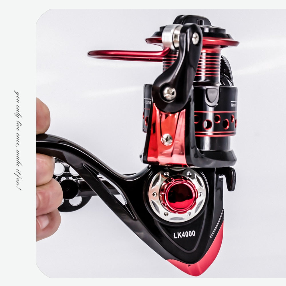 New 13+1BB Spinning Fishing Reel Gear Ratio 5.2:1 2000-7000 Series Metal Front Drag Handle Spool Saltwater Fishing Accessories