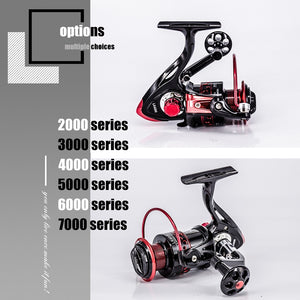 New 13+1BB Spinning Fishing Reel Gear Ratio 5.2:1 2000-7000 Series Metal Front Drag Handle Spool Saltwater Fishing Accessories
