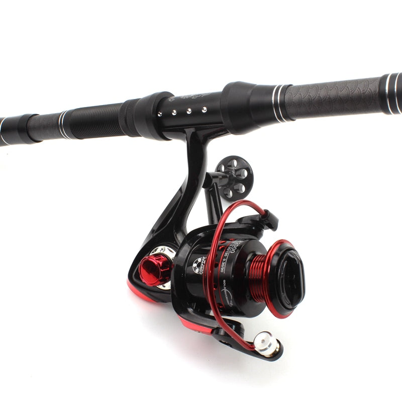 1.8m 2.1m 2.4m 2.7m 3.0m Carbon Fiber Telescopic Fishing Rod Portable Spinning Rod and Spinning Reels Multifunction set