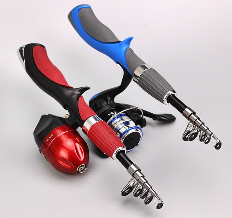 Carbon Fiber Rod Superhard Boat Ice Fly Lure Fishing Rod With High Quality Fishing Reel Fishing Tackle set De Pesca 1.4m Length