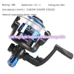 Mounchain 3 axis Fishing Reel Aluminum Body Spinning Reel 5.2:1 Speed Ratio Left/Right Hand Fishing Wheel 40M Fishing Line whee