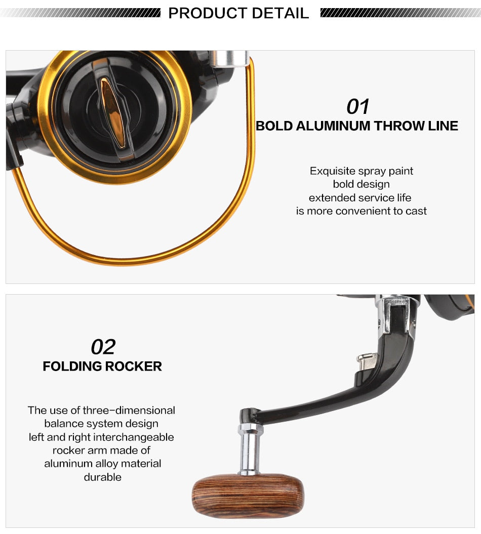 JACKFISH 12BB Spinning Fishing Reel Fishing Wheel for Saltwater Metal Spool Fishing Reels carpa molinete de pesca fishing tackle