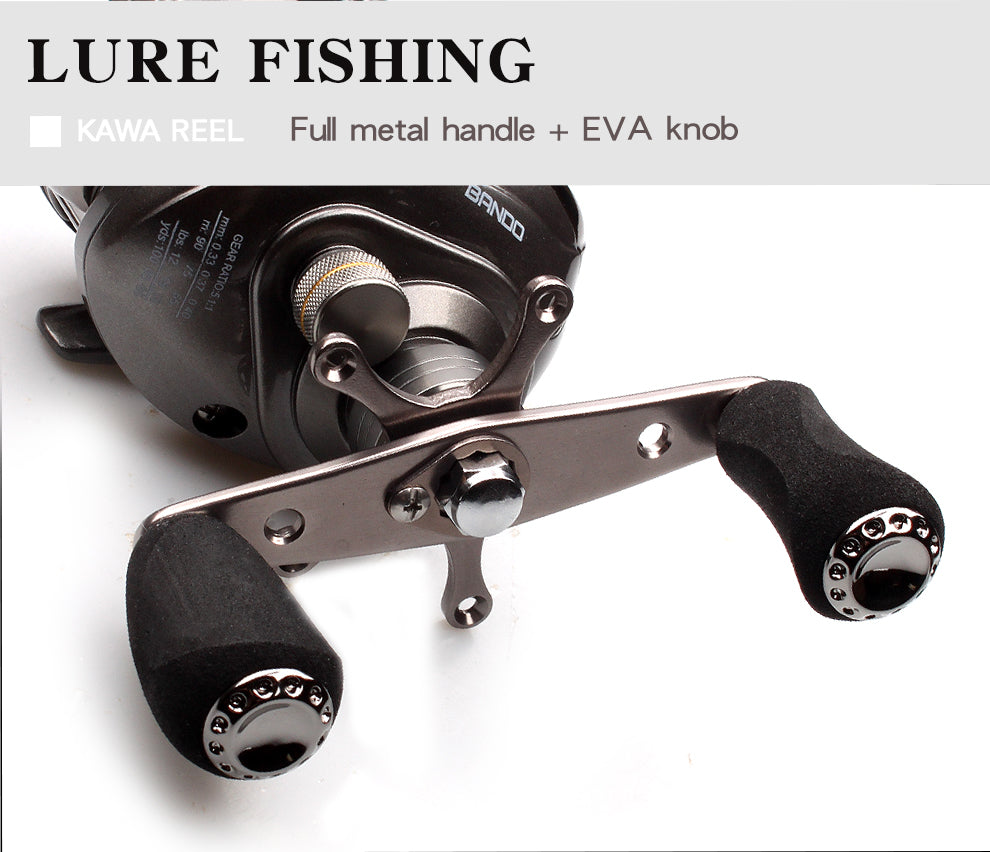 Ruke Fishing Reel Casting Reel Gear Ratio 5.1 :1 Aluminum Spool Magnetic Brake Bearing 5+1 EVA Knob 218g Max Drag 4.5KG