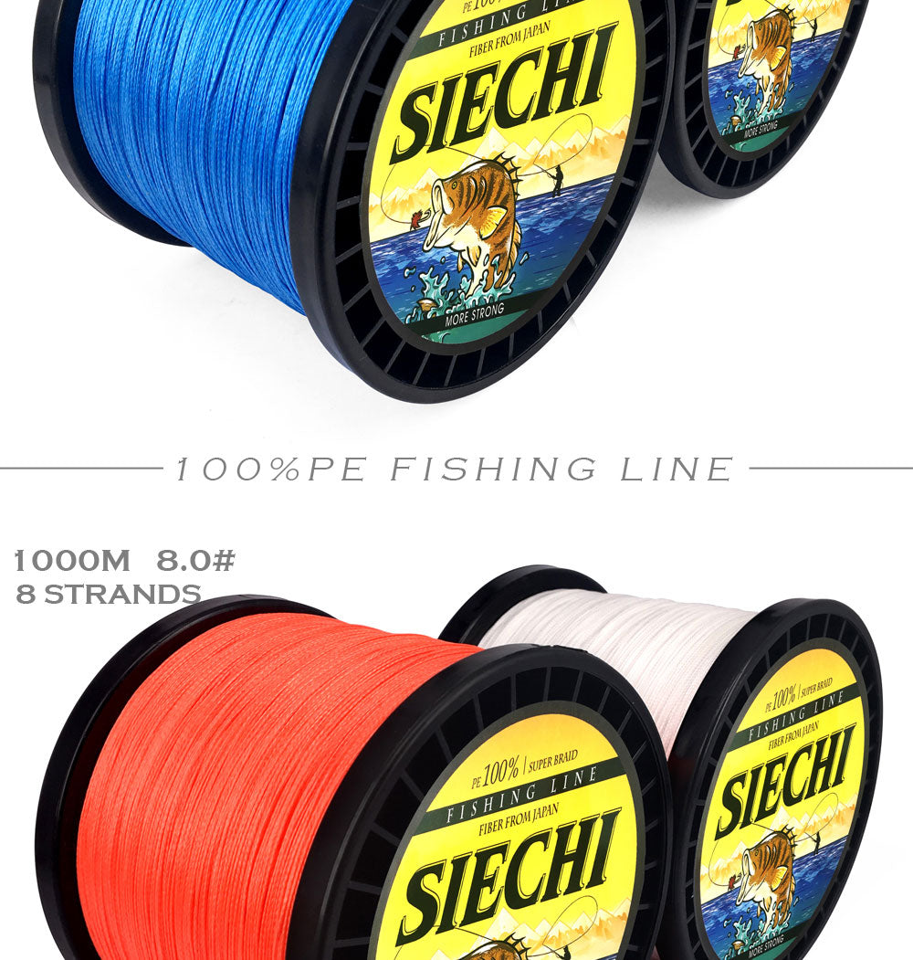 SIECHI 8 Strands 1000M 500M 300M PE Braided Fishing Line tresse peche
