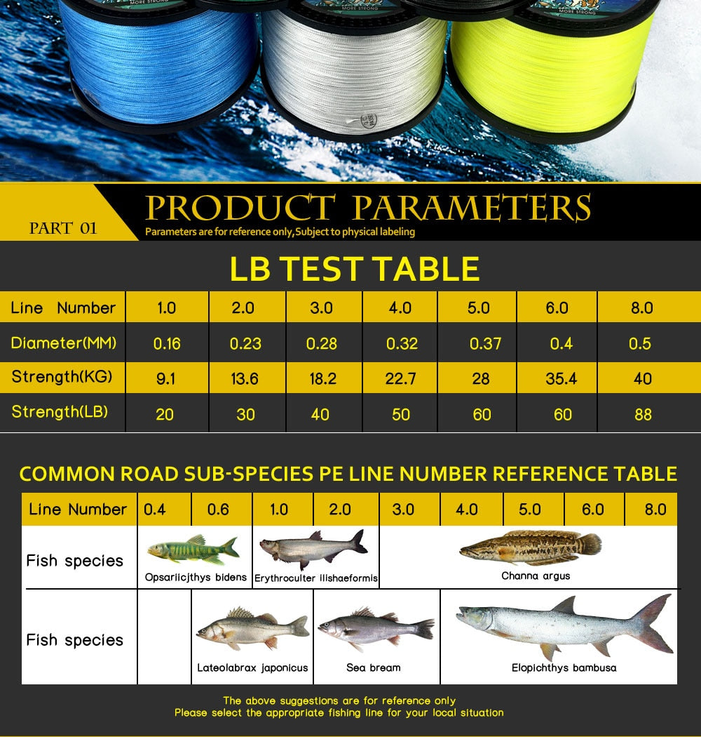 SIECHI 8 Strands 1000M 500M 300M PE Braided Fishing Line tresse peche