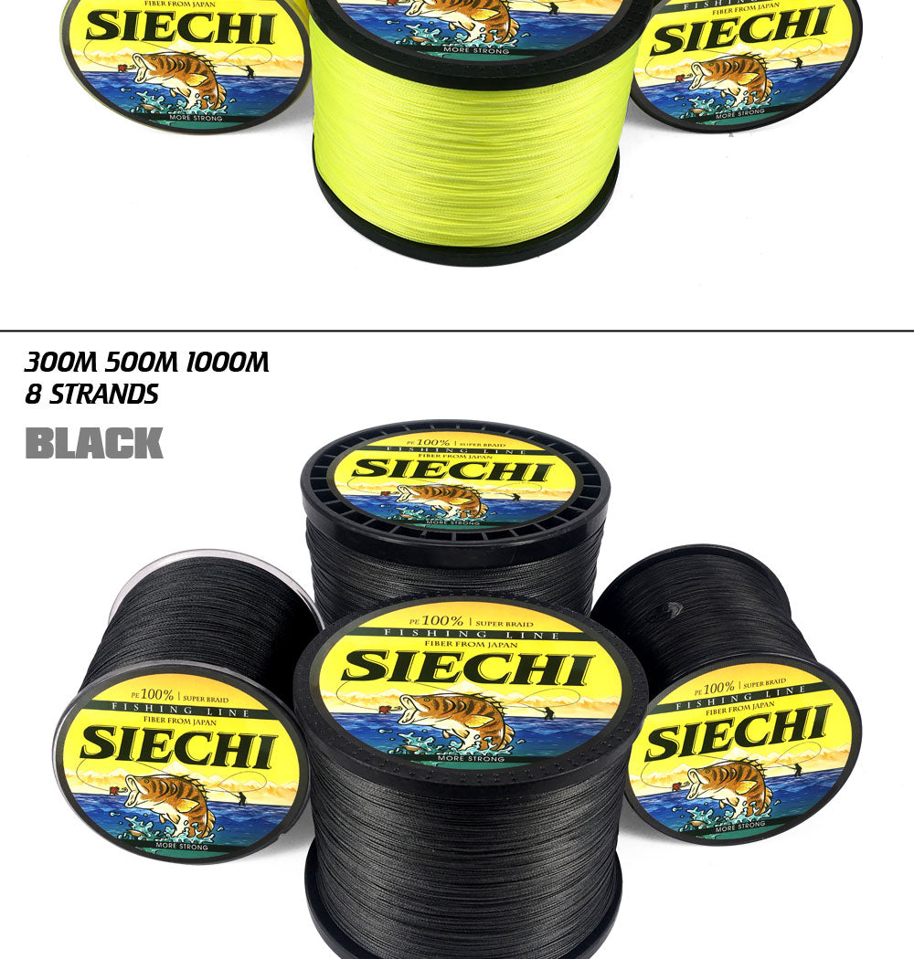 SIECHI 8 Strands 1000M 500M 300M PE Braided Fishing Line tresse peche