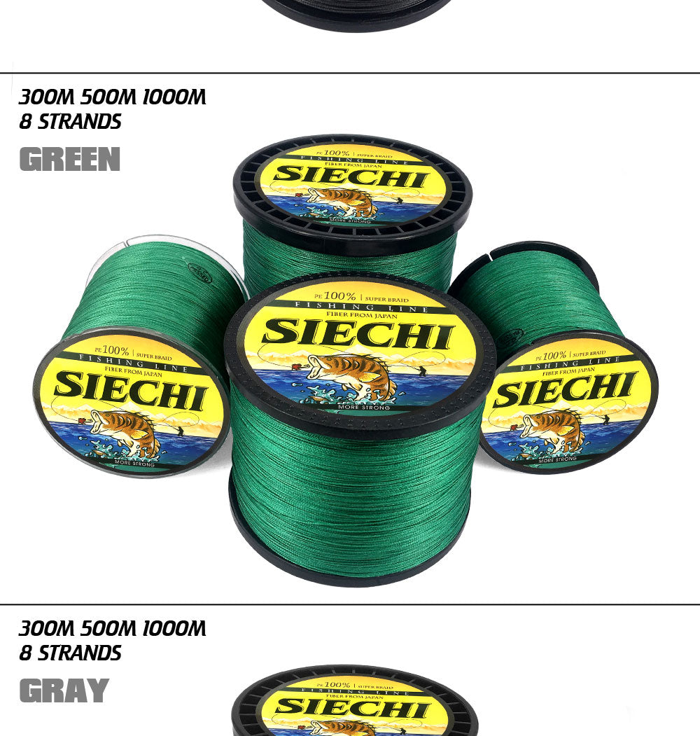 SIECHI 8 Strands 1000M 500M 300M PE Braided Fishing Line tresse peche