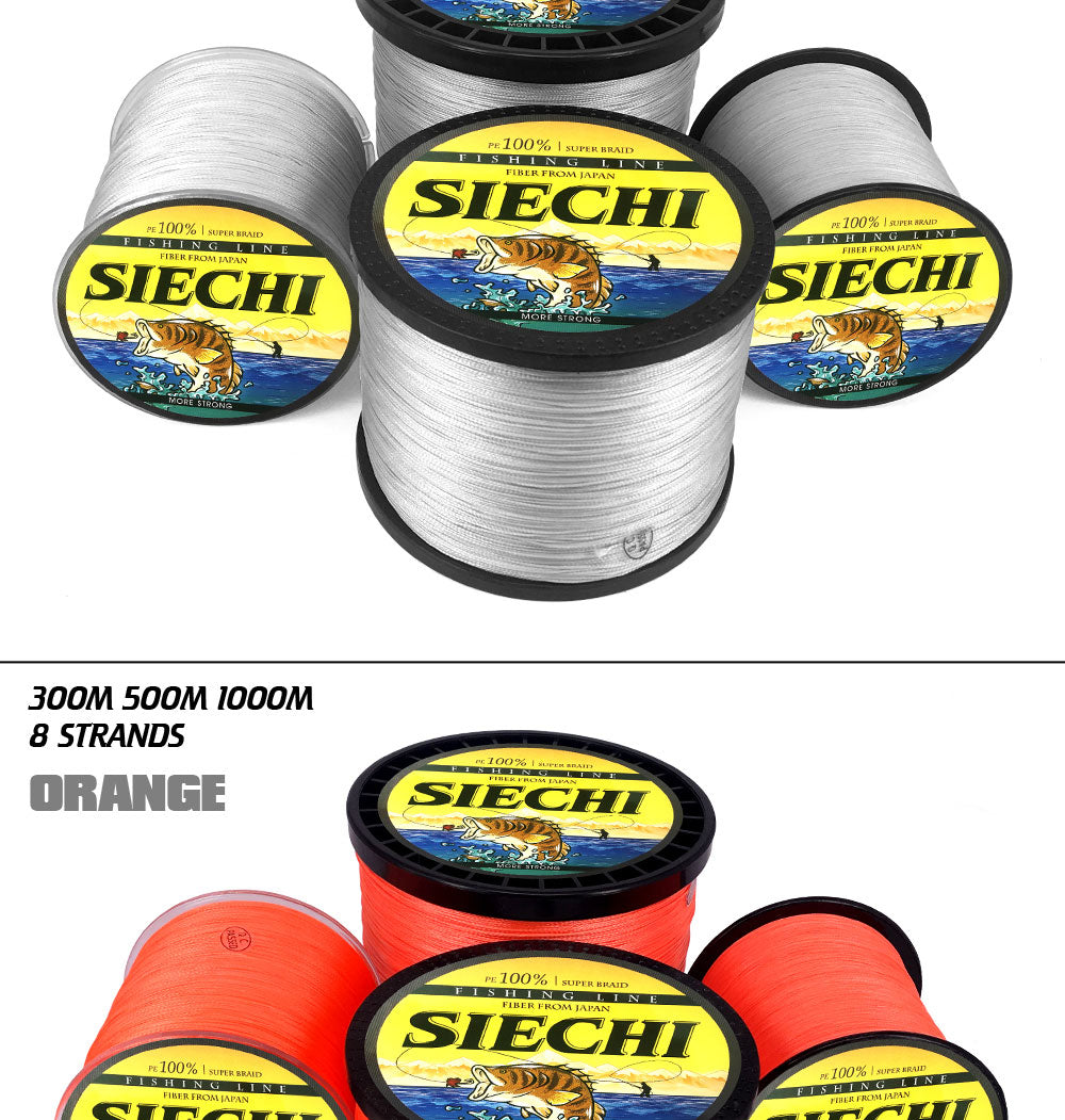 SIECHI 8 Strands 1000M 500M 300M PE Braided Fishing Line tresse peche