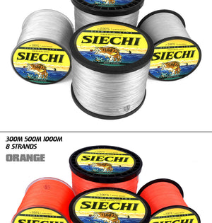 SIECHI 8 Strands 1000M 500M 300M PE Braided Fishing Line tresse peche