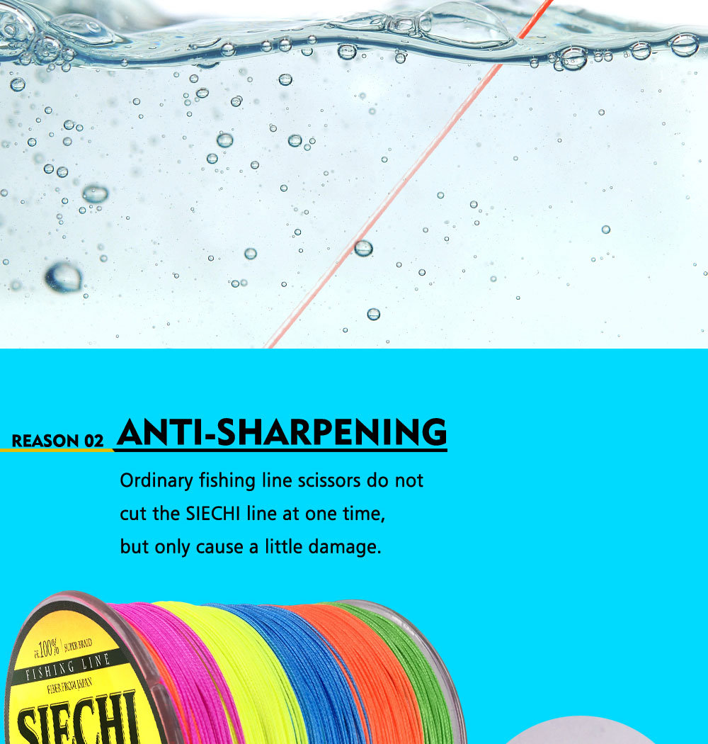 SIECHI 8 Strands 1000M 500M 300M PE Braided Fishing Line tresse peche