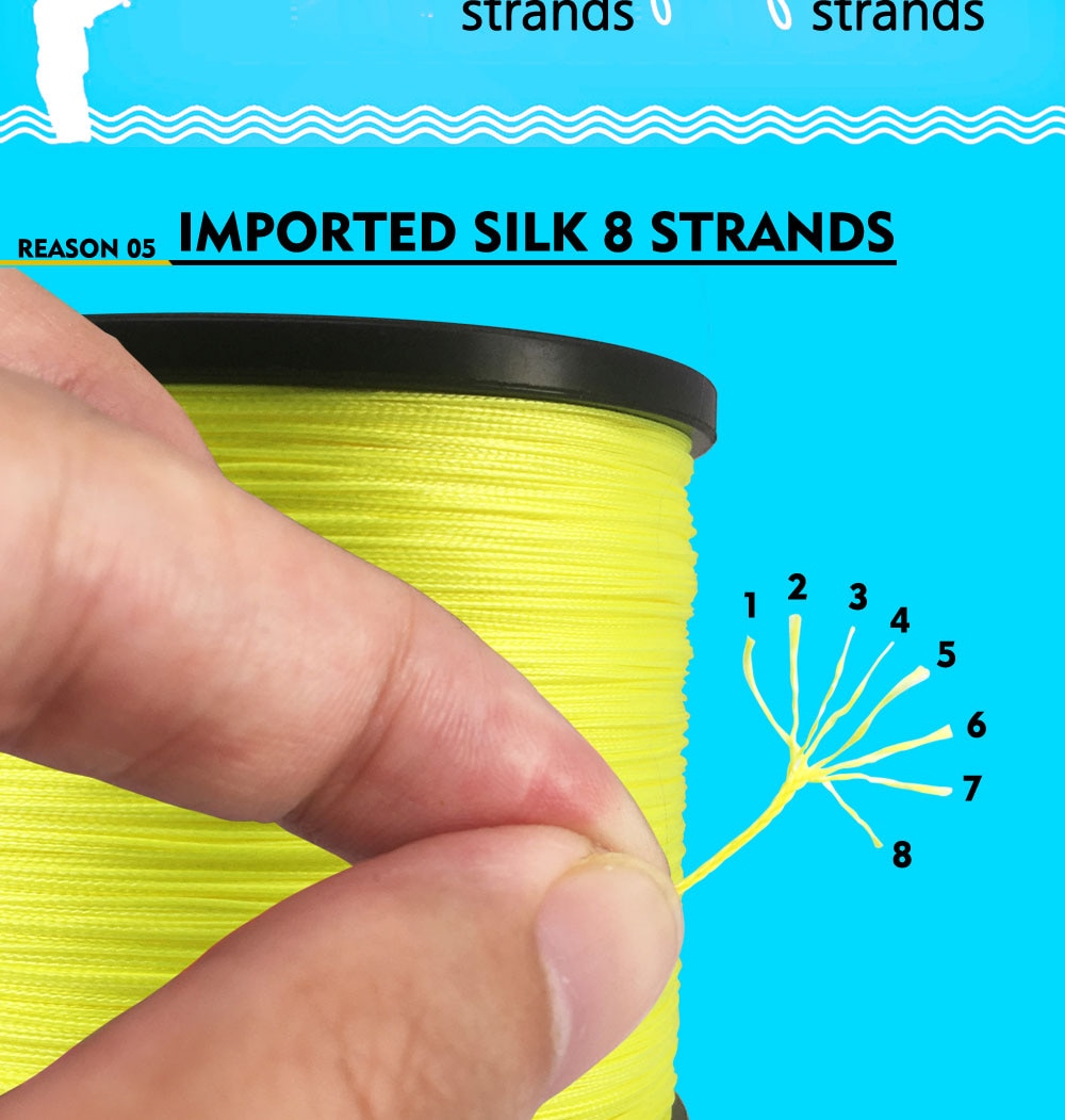 SIECHI 8 Strands 1000M 500M 300M PE Braided Fishing Line tresse peche