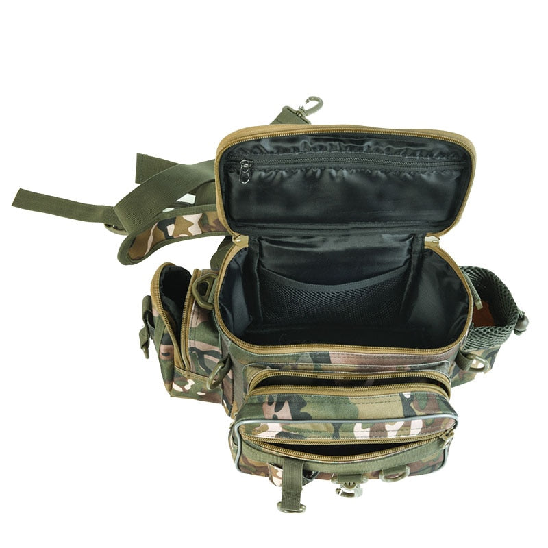 Multifunctional Fishing Bags Canvas Lure Waist Pack Messenger Pole Package 3 Layer Fishing Bag Carp Tackle 40 * 23 * 7cm