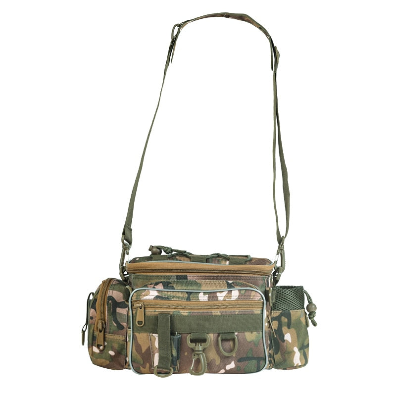 Multifunctional Fishing Bags Canvas Lure Waist Pack Messenger Pole Package 3 Layer Fishing Bag Carp Tackle 40 * 23 * 7cm