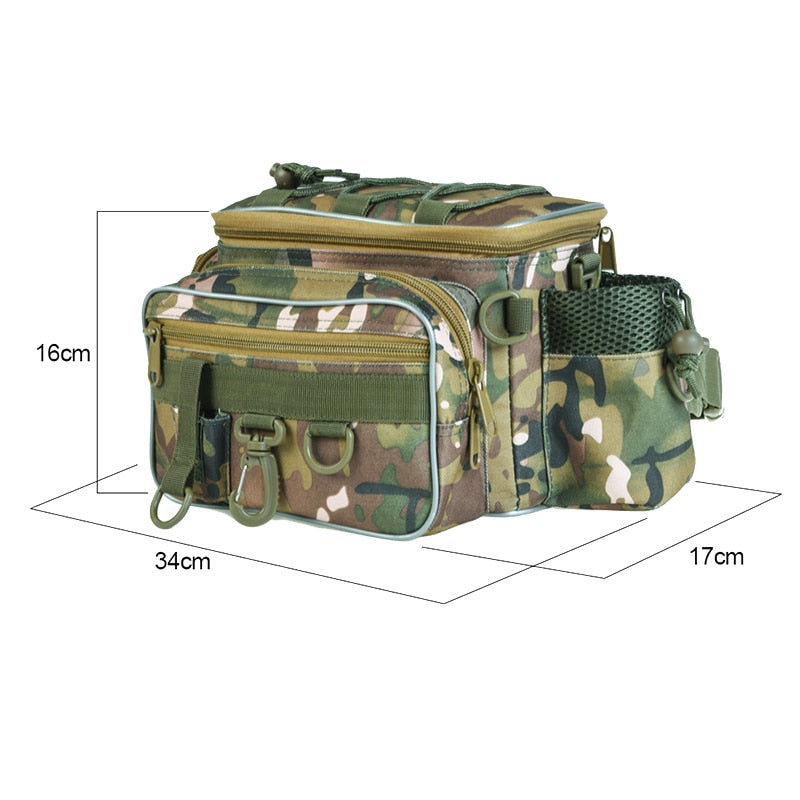 Multifunctional Fishing Bags Canvas Lure Waist Pack Messenger Pole Package 3 Layer Fishing Bag Carp Tackle 40 * 23 * 7cm