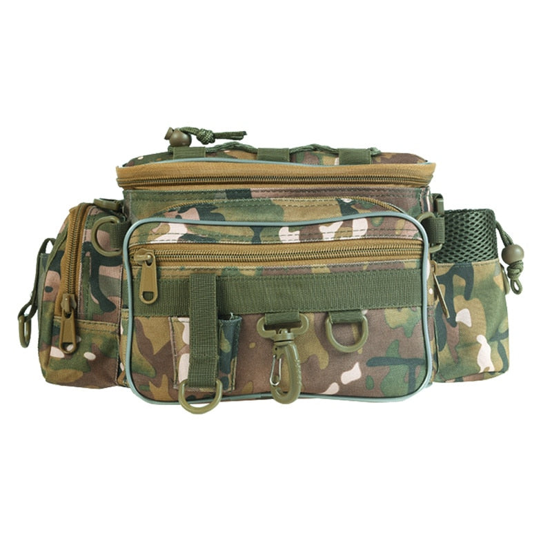 Multifunctional Fishing Bags Canvas Lure Waist Pack Messenger Pole Package 3 Layer Fishing Bag Carp Tackle 40 * 23 * 7cm