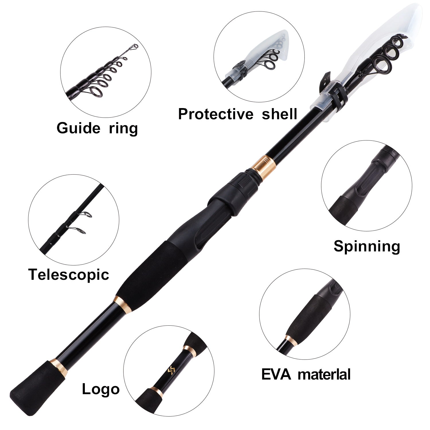 Fishing Rod Carbon Fiber Material 1.8-2.4m Fishing Rod Tackle