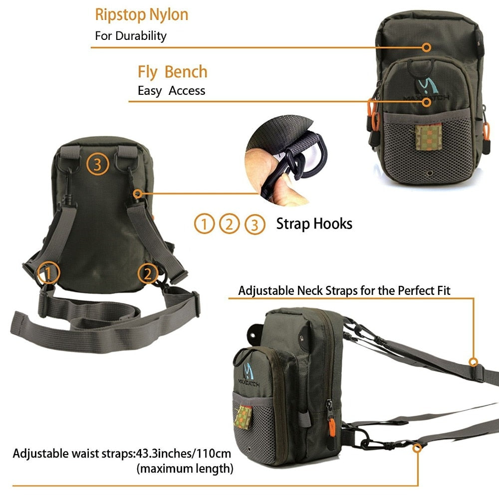 Maximumcatch Fly Fishing Bag Fishing Chest Pack Fishing Backpack With Fishing Tool Accessory
