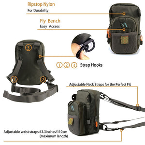 Maximumcatch Fly Fishing Bag Fishing Chest Pack Fishing Backpack With Fishing Tool Accessory