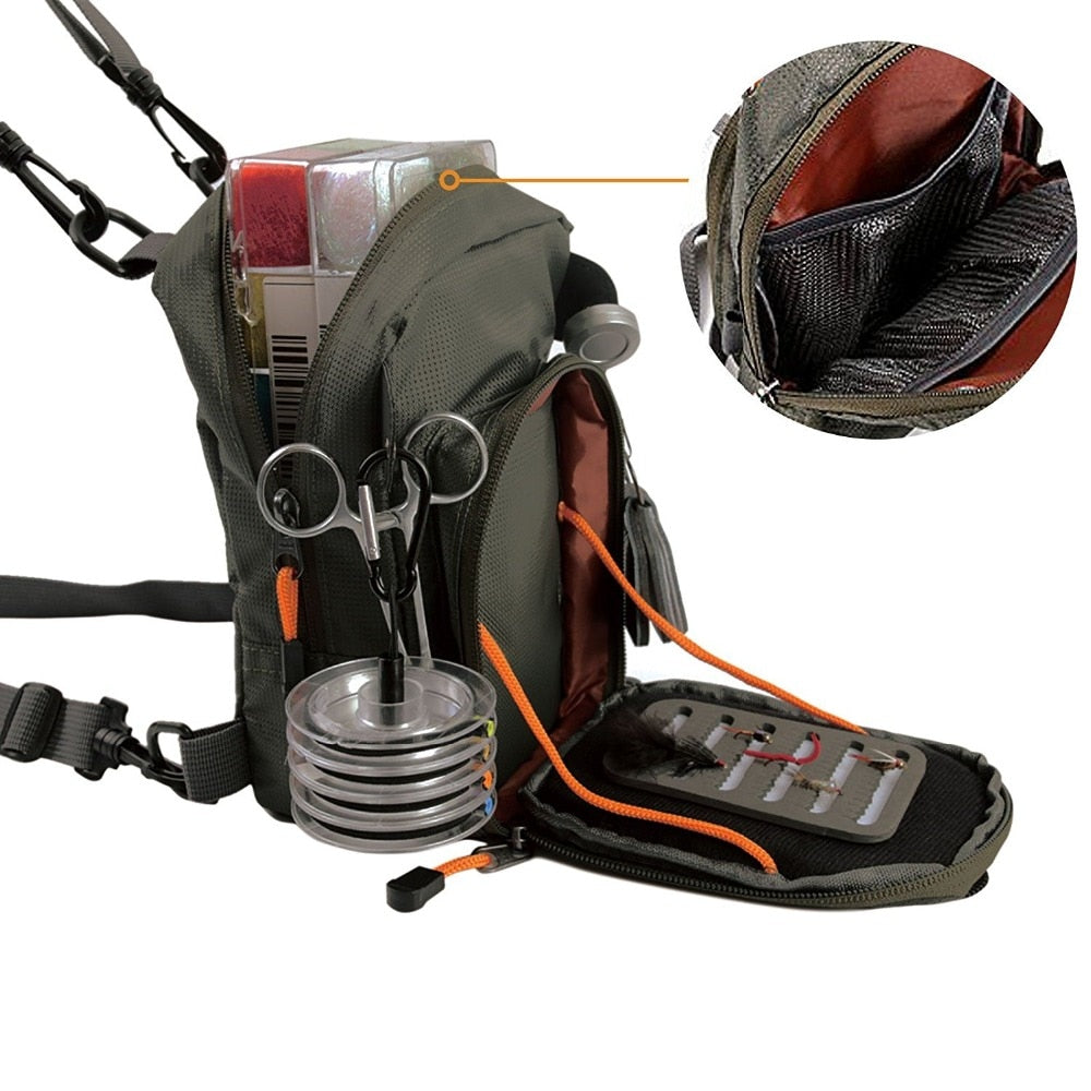Maximumcatch Fly Fishing Bag Fishing Chest Pack Fishing Backpack With Fishing Tool Accessory