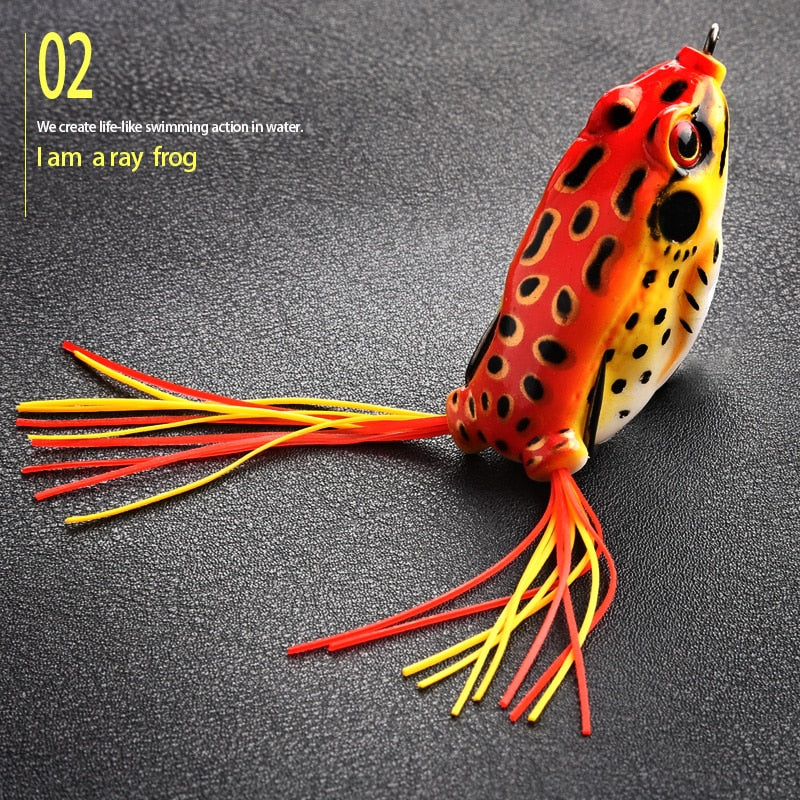 4pcs/Box Ray Frog Soft Fishing Lures 6g 9g 13g Double Hooks Top water Ray Frog Artificial Soft Bait Winter fishing Accessories