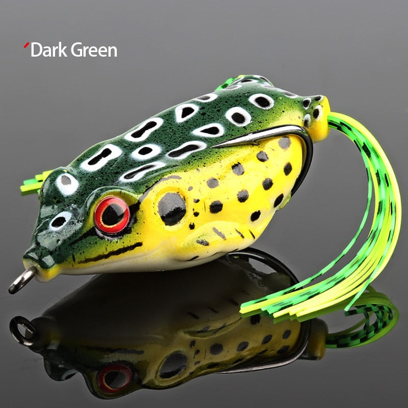 4pcs/Box Ray Frog Soft Fishing Lures 6g 9g 13g Double Hooks Top water Ray Frog Artificial Soft Bait Winter fishing Accessories