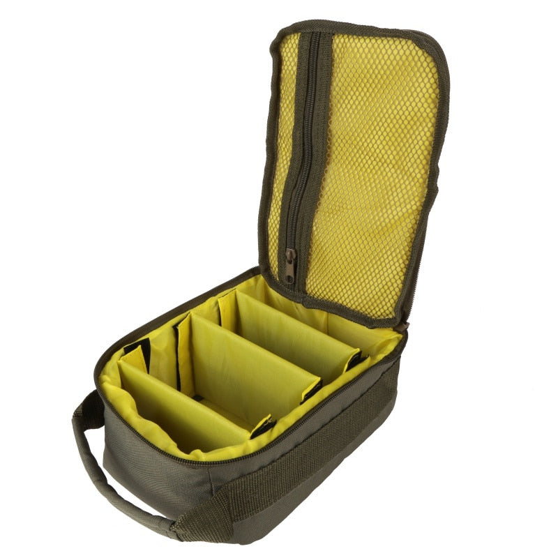 Fishing Reel Bag 4-Layer 600D Oxford Cloth Handled Dual Zipper Outdoor Storage Case Container For Line Bait Fishhooks H3