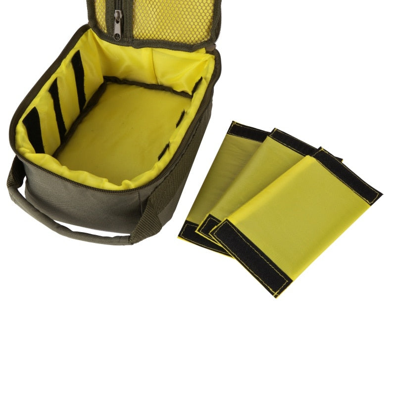 Fishing Reel Bag 4-Layer 600D Oxford Cloth Handled Dual Zipper Outdoor Storage Case Container For Line Bait Fishhooks H3