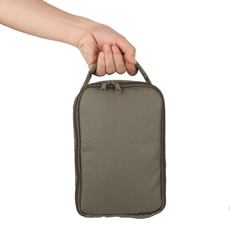 Fishing Reel Bag 4-Layer 600D Oxford Cloth Handled Dual Zipper Outdoor Storage Case Container For Line Bait Fishhooks H3