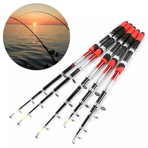 1.8M 2.1M 2.4M 2.7M 3.0M 3.6M 4.5M Portable Telescopic Fishing Rod Glass Fiber Fishing Pole Travel Sea Fishing Spinning Rod