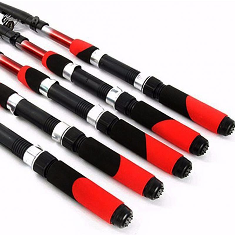 1.8M 2.1M 2.4M 2.7M 3.0M 3.6M 4.5M Portable Telescopic Fishing Rod Glass Fiber Fishing Pole Travel Sea Fishing Spinning Rod